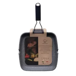 Bistecchiera quadrata in alluminio pressofuso Cm.28x28