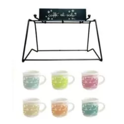 Set 6 mini mug in porcellana con espositore - Thun