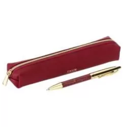Penna con astuccio in ecopelle bordeaux Sempre con me - Thun