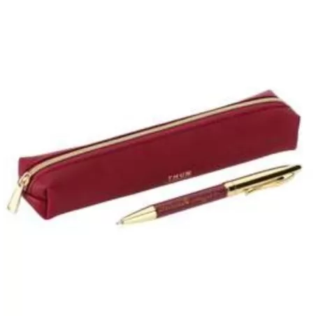 Penna con astuccio in ecopelle bordeaux Sempre con me - Thun