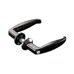 Maniglia in alluminio verniciata nera con vite 25x35 con quadro 8 con rosette