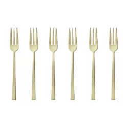 Rock, Set 6 forchettine dolce antique pvd champagne - Sambonet