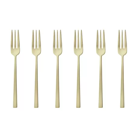 Rock, Set 6 forchettine dolce antique pvd champagne - Sambonet