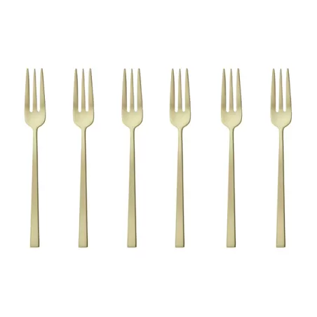Rock, Set 6 forchettine dolce antique pvd champagne - Sambonet