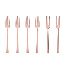 Rock, Set 6 forchettine dolce pvd copper - Sambonet