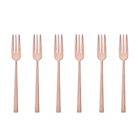 Rock, Set 6 forchettine dolce pvd copper - Sambonet