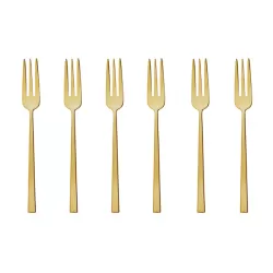 Rock, Set 6 forchettine dolce pvd gold - Sambonet