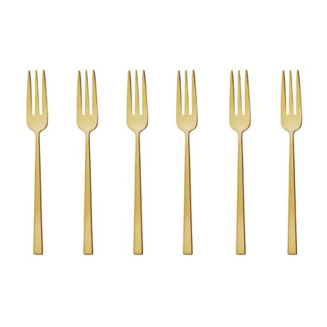 Rock, Set 6 forchettine dolce pvd gold - Sambonet