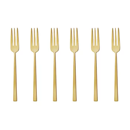 Rock, Set 6 forchettine dolce pvd gold - Sambonet