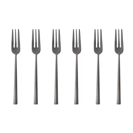 Rock, Set 6 forchettine dolce pvd 2black - Sambonet