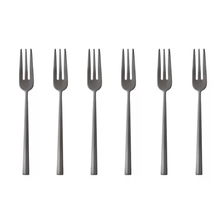 Rock, Set 6 forchettine dolce pvd 2black - Sambonet