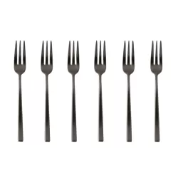 Rock, Set 6 forchettine dolce diamond pvd 2black - Sambonet