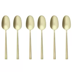 Rock, Set 6 cucchiaini tè/caffè antique pvd champagne - Sambonet