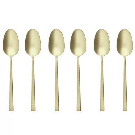 Rock, Set 6 cucchiaini tè/caffè antique pvd champagne - Sambonet