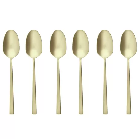Rock, Set 6 cucchiaini tè/caffè antique pvd champagne - Sambonet