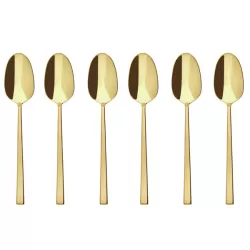 Rock, Set 6 cucchiaini tè/caffè pvd gold - Sambonet