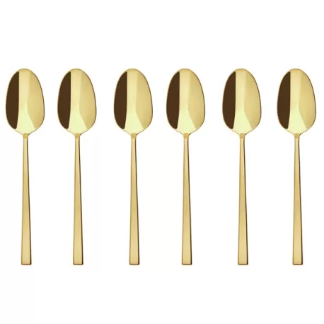 Rock, Set 6 cucchiaini tè/caffè pvd gold - Sambonet