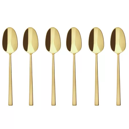 Rock, Set 6 cucchiaini tè/caffè pvd gold - Sambonet