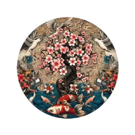 Sottopiatto tondo in ecocuoio oriente Cm.33 set 4 pezzi, Etnico - Wosde