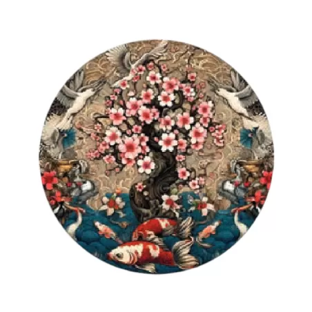 Sottopiatto tondo in ecocuoio oriente Cm.33 set 4 pezzi, Etnico - Wosde