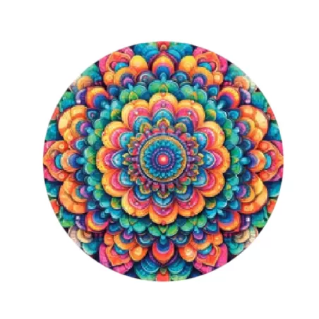 Sottopiatto tondo in ecocuoio mandala Cm.33 set 4 pezzi, Etnico - Wosde