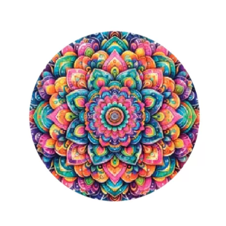 Sottopiatto tondo in ecocuoio mandala Cm.33 set 4 pezzi, Etnico - Wosde