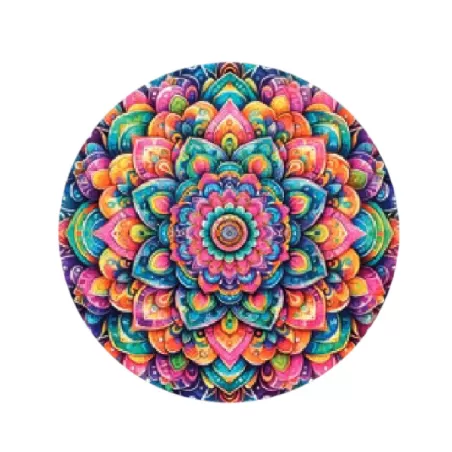 Sottopiatto tondo in ecocuoio mandala Cm.33 set 4 pezzi, Etnico - Wosde