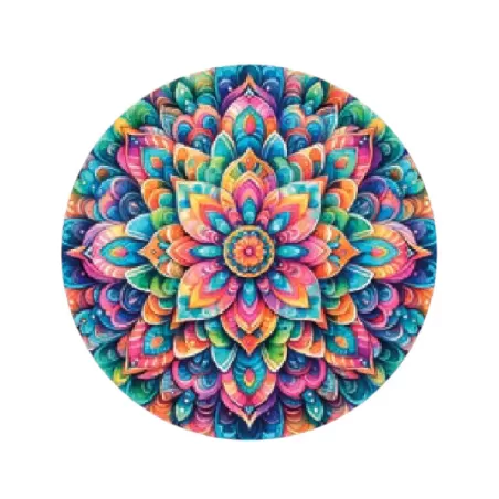 Sottopiatto tondo in ecocuoio mandala Cm.33 set 4 pezzi, Etnico - Wosde