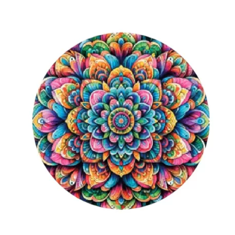 Sottopiatto tondo in ecocuoio mandala Cm.33 set 4 pezzi, Etnico - Wosde