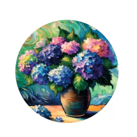 Sottopiatto tondo in ecocuoio vibrazioni Cm.33 set 4 pezzi, Artistico - Wosde