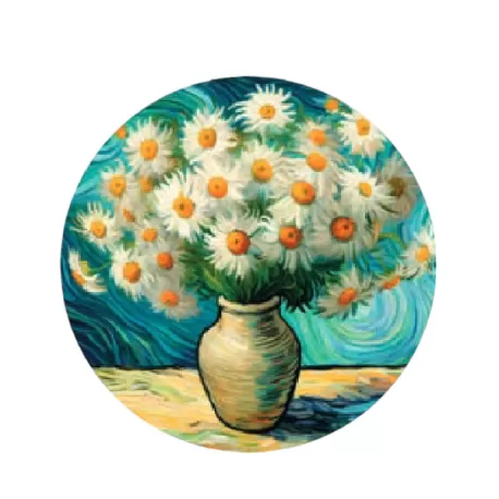 Sottopiatto tondo in ecocuoio vibrazioni Cm.33 set 4 pezzi, Artistico - Wosde