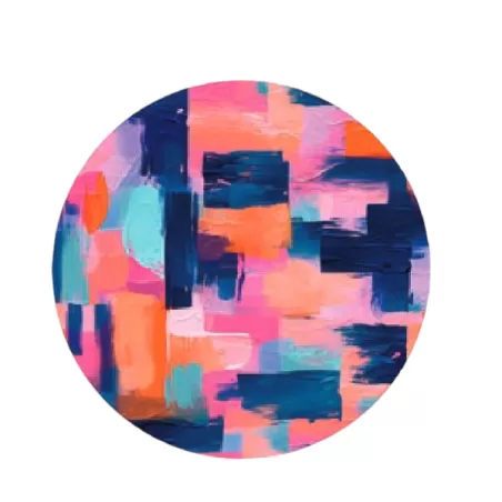 Sottopiatto tondo in ecocuoio spennellato Cm.33 set 4 pezzi, Astratto - Wosde