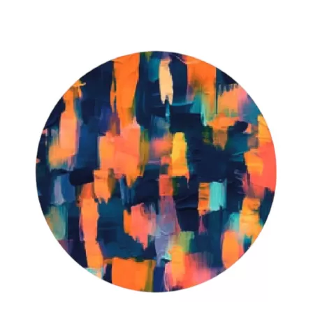 Sottopiatto tondo in ecocuoio spennellato Cm.33 set 4 pezzi, Astratto - Wosde