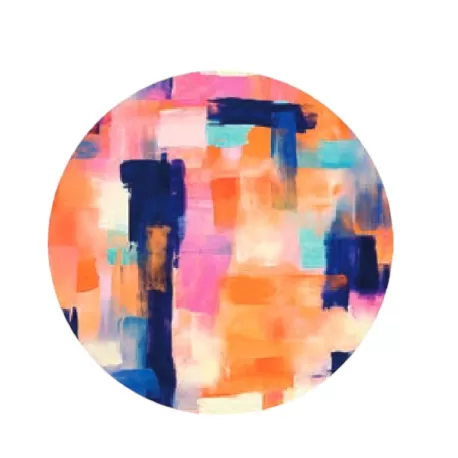 Sottopiatto tondo in ecocuoio spennellato Cm.33 set 4 pezzi, Astratto - Wosde