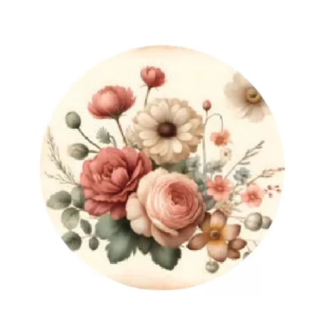 Sottopiatto tondo in ecocuoio rosa Cm.33 set 4 pezzi, Floreale - Wosde