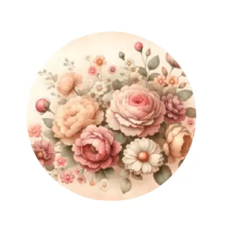 Sottopiatto tondo in ecocuoio rosa Cm.33 set 4 pezzi, Floreale - Wosde