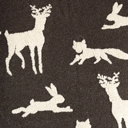Bosco Incantato, Tappeto lana soffiata con antiscivolo Cm.110x60 - Wosde