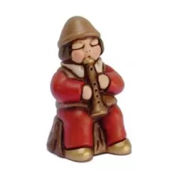 Suonatore seduto di piffero presepe classico, rosso - Thun