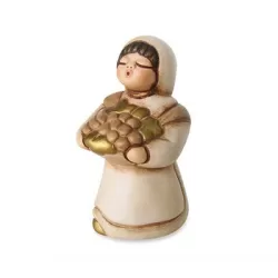 Pastorella con cesto di frutta presepe classico, champagne - Thun