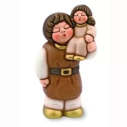 Uomo con bimba sulle spalle presepe classico, bianco - Thun