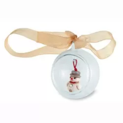 Mini palla natalizia in vetro soffiato con pupazzo di neve, bianco - Thun