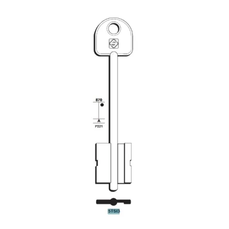 Chiave doppia mappa, Tesio - 5TSI3 - Silca
