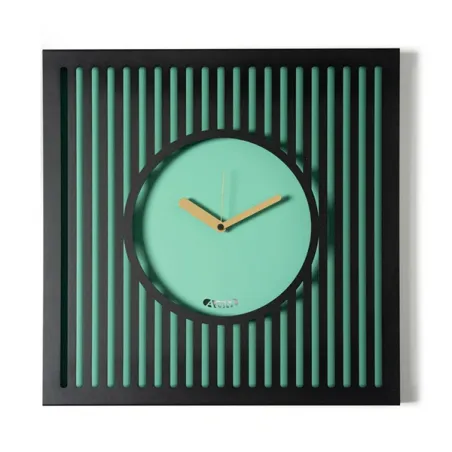 Orologio Tiffany grande, Nero/verde acqua - Arti e Mestieri