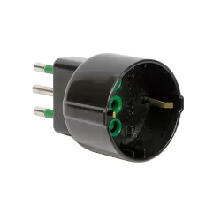 Adattatore spina 10 amper presa schuko nero