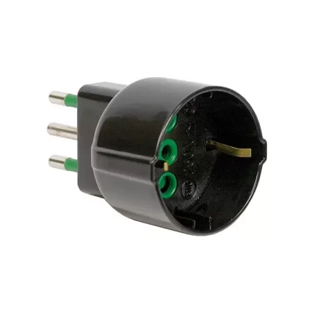Adattatore spina 10 amper presa schuko nero