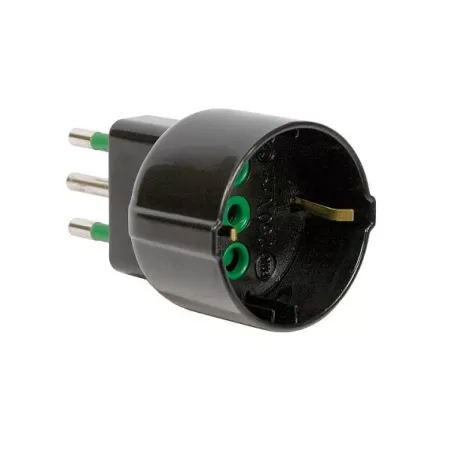 Adattatore spina 10 amper presa schuko nero