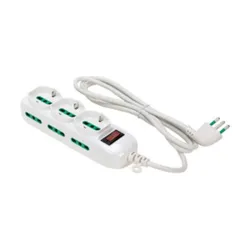 Multipresa 6 prese bipasso laterali e 3 prese bipasso/schuko+interruttore spina 10 amper