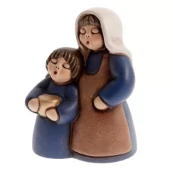 Pastorella con bimba presepe classico, blu - Thun