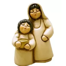 Pastorella con bimba presepe classico, champagne - Thun