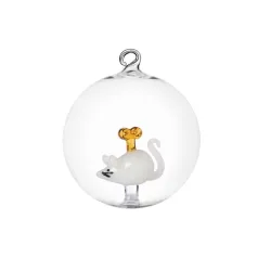 Schiaccianoci, Palla di Natale topino bianco - Ichendorf